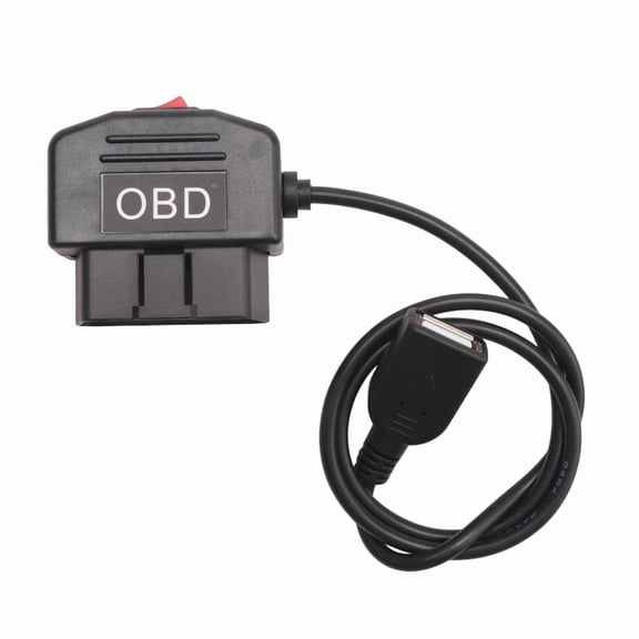 OBD Car Charger USB Hardwire Kit with Switch for Dash Cam and DVR 5V 3A, 24 Hours Power, ACC/Battery Modes
