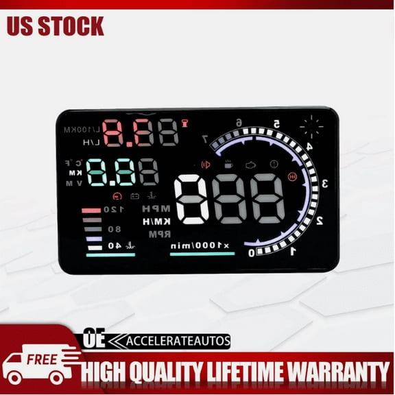 OBD II Car HUD Head Up Display 5.5'' Dash Screen Digital Speedometer Projector