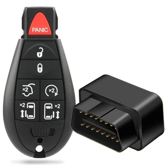 OBD Key Self Programmer and Keyless Enter Remote 6 Button Kit Compatible for J-eep DOD-ge Ch-rysler, M3N5WY783X IYZ-C01C
