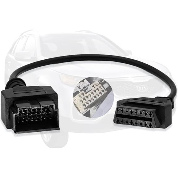 OBD1 to OBD2 Adapter Cable for KIA Vehicles OBD2 16Pin to OBD1 20Pin OBDII Car Diagnostic Connector Compatible with OBD II Diagnostic Scanner