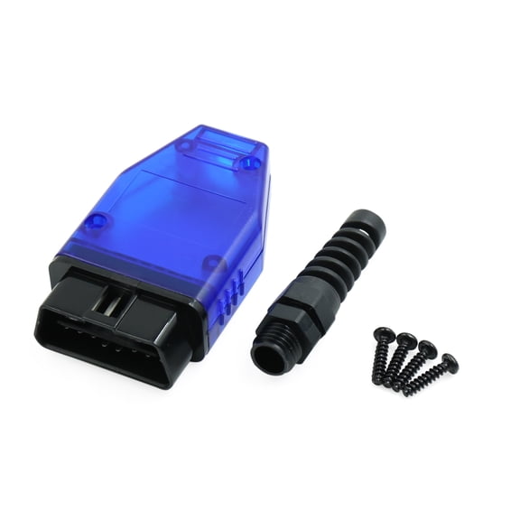 OBD2 16 Pin Car GPS Diagnostic Connector Adapter Socket Shell DC 12V Blue