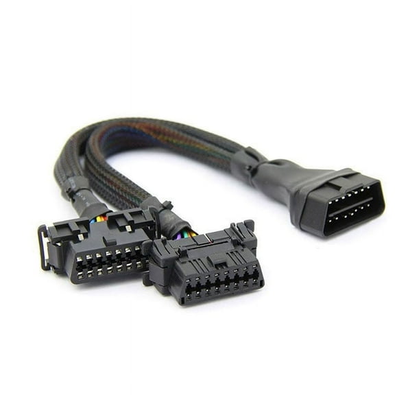 OBD2 Cable Male to 2 Female Splitter Car Computer Socket 30CM