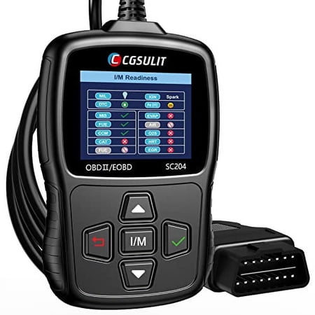 OBD2 Code Scanner CGSULIT SC204 Car Diagnostic Code Reader Turn Off Check Engine Light, Read & Erases Error Codes, O2 Sensor Test, DTC Lookup, Live Data Vehicle's OBDII Scan Diagnostic Tool, Black
