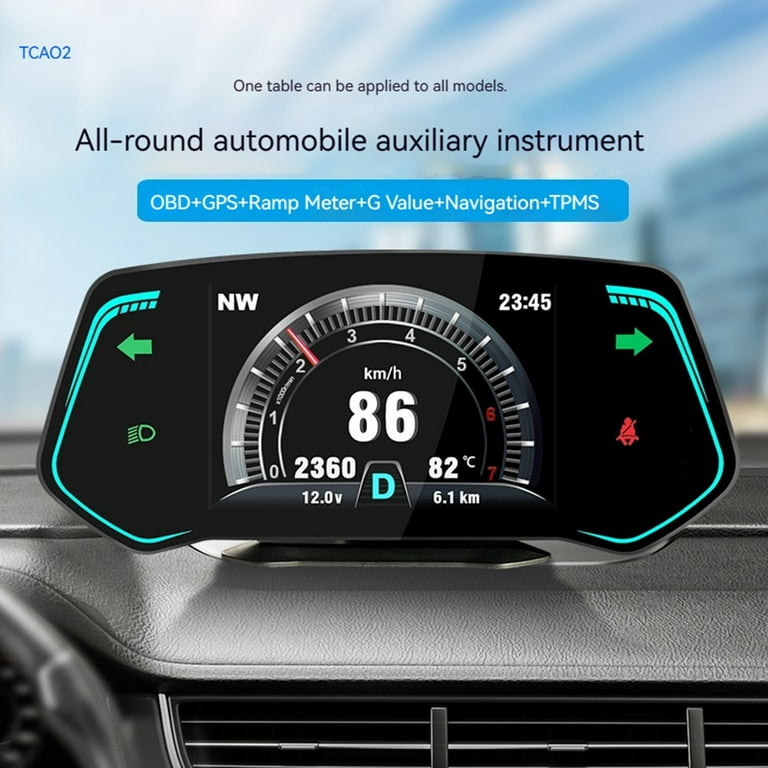 OBD2+GPS HUD Gauge Car Digital Head Up Display Speedometer Turbo RPM Alarm  Temp 