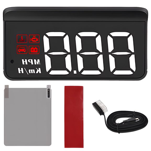 OBD2 Heads-Up Display, M3 Portable Car HUD with Oversized Digital Screen, Auto Speedometer, Temperature and Mileage Readout, Driving Break Reminder, Simple Setup, for Most OBD2 Vehicles
