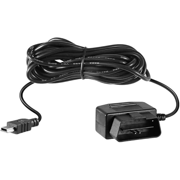 OBD2 OBD Power Cable for Dash Camera, YJJSKEJI OBD to Mini USB OBDII Adapter Hardwire Charger Cable 24 Hours Surveillance and Acc Two Mode