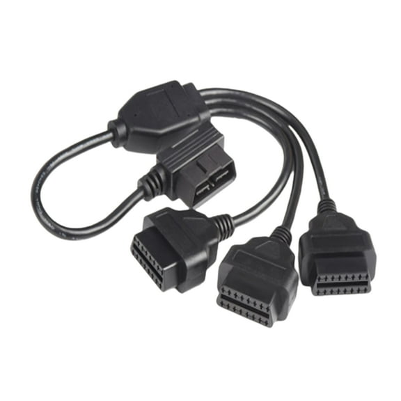 OBD2 Port Splitter Cable Automotive OBD2 Extension Cable L Shaped OBD2 Adapter Connect Multiple Devices Simultaneously