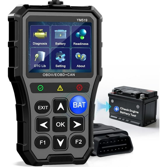 OBD2 Scanner with Battery Tester - Check Engine Light & Emissions ...
