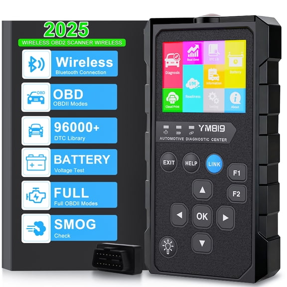 OBD2 Scanner Bluetooth Code Reader, Wireless OBDii Car Diagnostic Tool for Check Engine Light, I/M Readiness, Battery & Performance Test, Clears Error Codes for All OBD2 Protocol Vehicles Since 1996