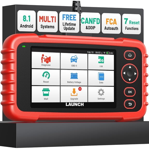 OBD2 Scanner CRP123X V3.0 Elite, 2026 Lifetime Free WiFi Update Scan Tool, FCA SGW, CANFD&DoIP, SAS/Throttle/Brake/BMS/D-P-F/Oil/ABS Service Multi Systems Car Scanner, Battery Test, Auto VIN