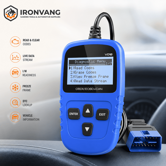 OBD2 Scanner Car Code Reader, Check Engine Light Diagnostic Scan Tool with Read Clear Codes, Live Data, Freeze Frame, I/M Readiness & DTC Lookup