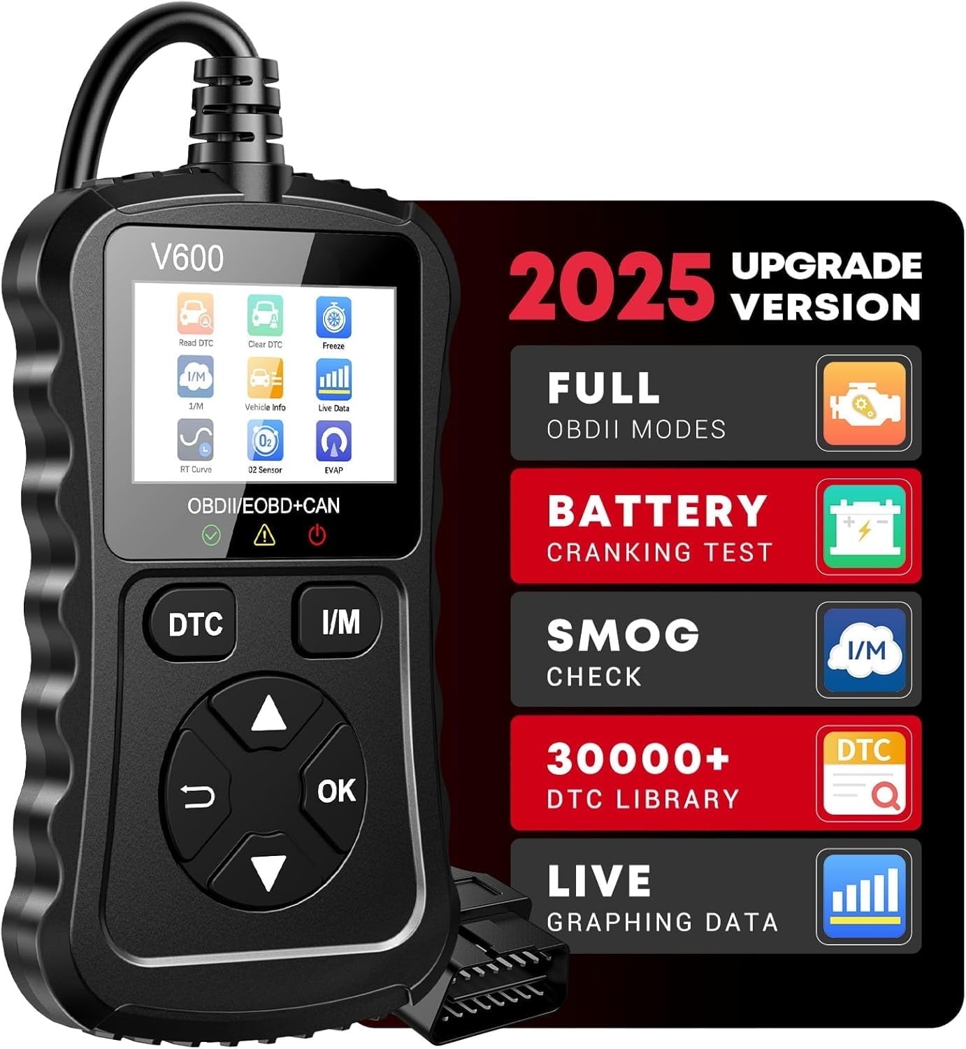 Wtuhu V600 Automotive Diagnostic Tool with Code Reader, Black 1 Piece ...