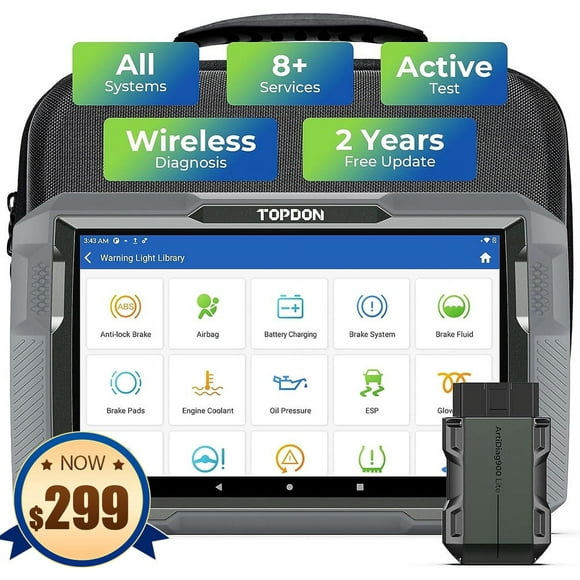OBD2 Scanner Car Diagnostic Scan Tool TOPDON ArtiDiag900 Lite Wireless Bidirectional All System Scanner with Active Test, 8+ Reset Services