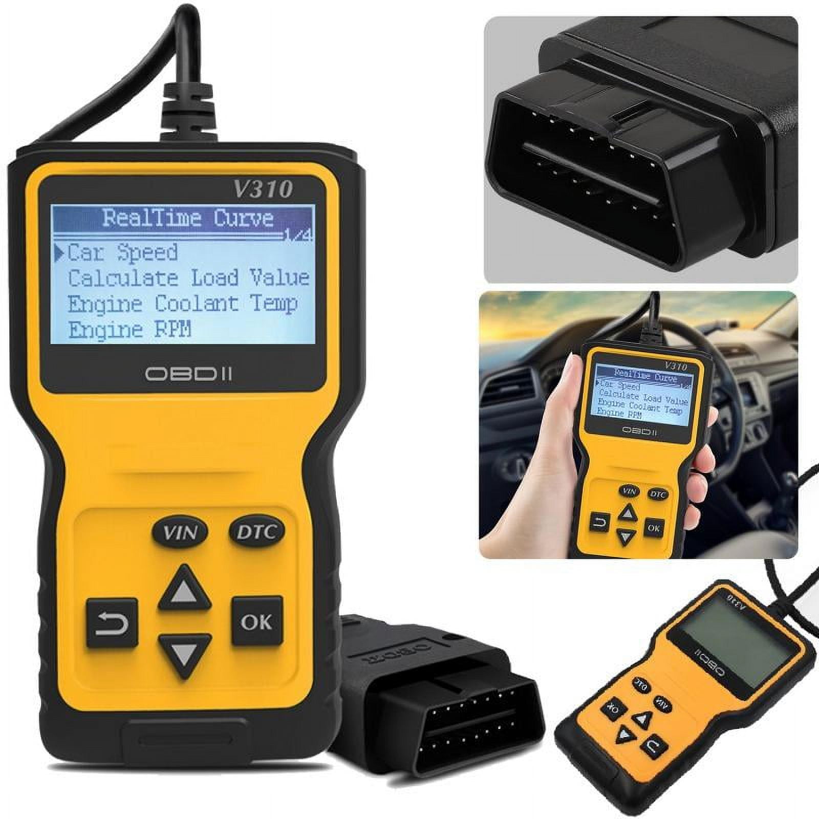OBD2 Scanner Check Engine Fault Code Reader, Read Codes Clear Codes, View  Freeze Frame Data, I/M Readiness Smog Check CAN Diagnostic Scan Tool,  Universal 