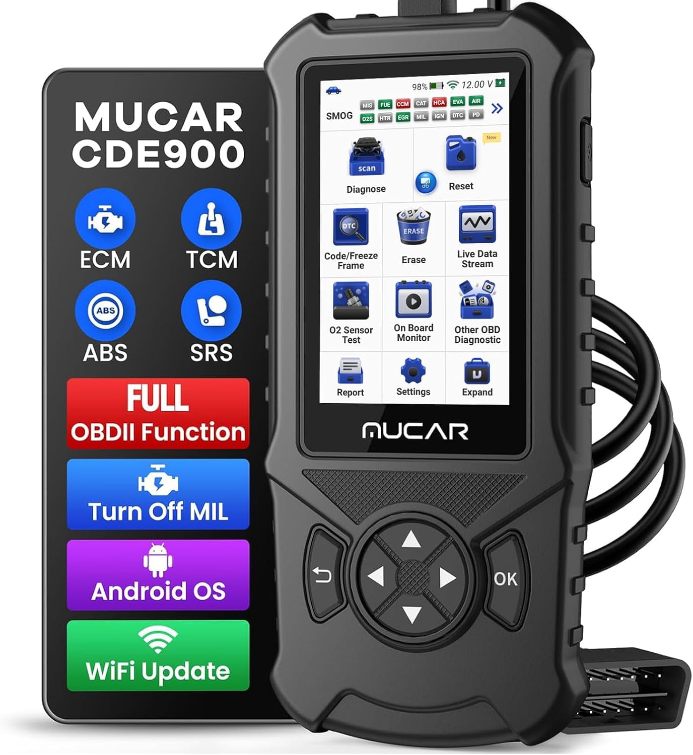 OBD2 Scanner, Check Engine System Car Code Reader, Automotive ...