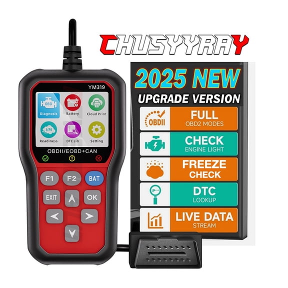OBD2 Scanner (Cloud Printing + IPS) – CHUSYYRAY Tool for DIYers & Mechanics (12V Cars)