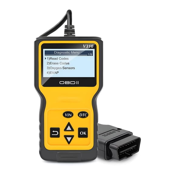 OBD2 Scanner Code Reader for Car Check Engine, CAN Diagnostic Tool, Read and Erase Fault Codes, Probe for Emission Monitor Status, Universal for All OBD II Protocol After 1996(Yellow)