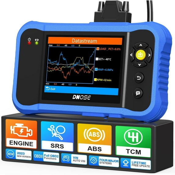 OBD2 Scanner DN606T Enhanced Engine ABS SRS Transmission 4-System ...