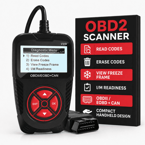 Sentryse Obd2 Scanner Automotive Diagnostic Tool, Car Code Reader and Scan Tools for Cars and Trucks, Check Engine Light Tester, Black