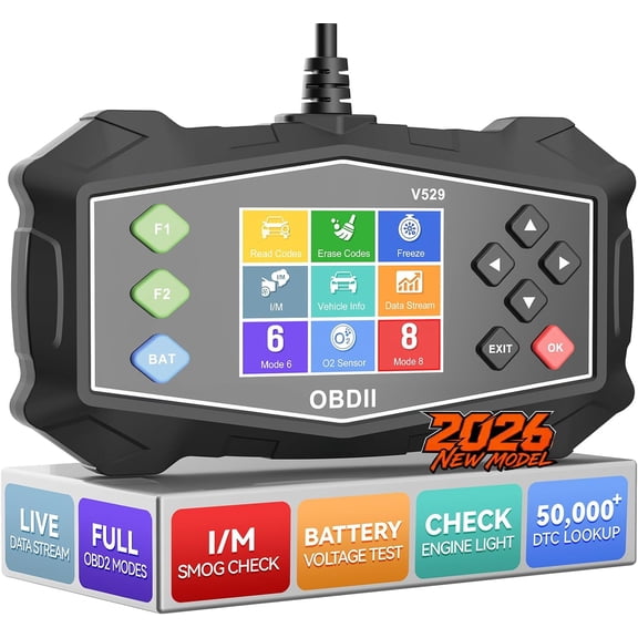 OBD2 Scanner Diagnostic Tool - Check Engine Code Reader with  Tester, EVAP, Live Data, Mode 6/8, Professional  Scan Tool with Freeze Frame, DTC Lookup for  OBDII  1996+