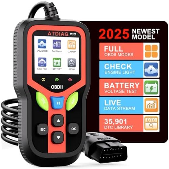 OBD2 Scanner Diagnostic Tool, Check Engine Lights and Clear Vehicle Trouble Code, Battery Start Test, Live Data, Cloud Printing, Freeze Frame, Car Scanner for All OBDII Vehicles Since 1996