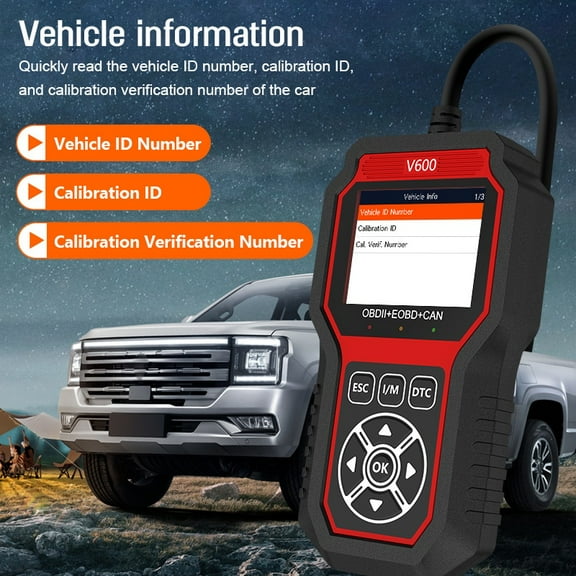 KOPUO V600 OBD2 Scanner Diagnostic Tool, Car Code Reader with Live Data, 1996 & Newer Vehicles, Red and Black