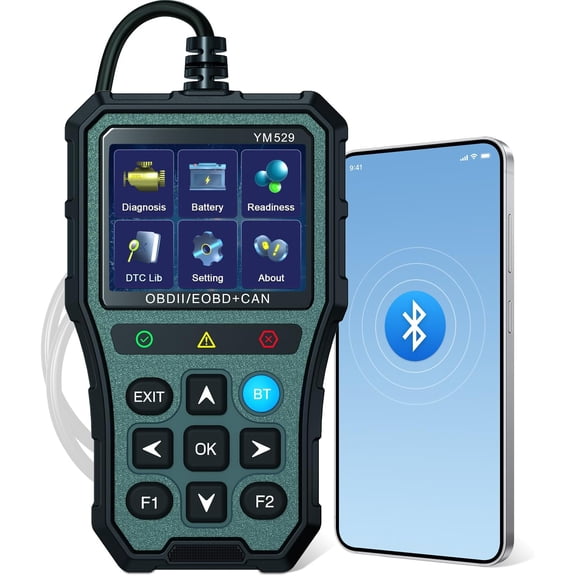 OBD2 Scanner Diagnostic Tool - iOS/ Compatible, Real-Time Data, Tester, Plug and Play, Emissions Readiness for Owners & Mechanics(Army )