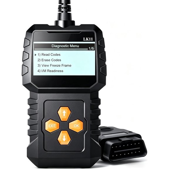 OBD2 Scanner Ease Setup Plug-Play: Clear Reset Engine Error Code Professional Code Reader Diagnostic Scan Tools with Freeze Frame/I/M Readiness for Since 1996 & Newer - LK11