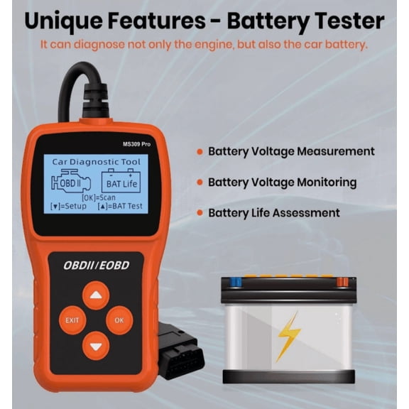 OBD2 Scanner Fault Code Reader Engine Diagnostic I/M Readiness EVAP Test