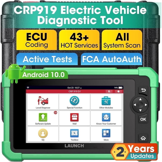 OBD2 Scanner Launch X431 CRP919 EV, Full System Diagnostics, 43+ Reset ...