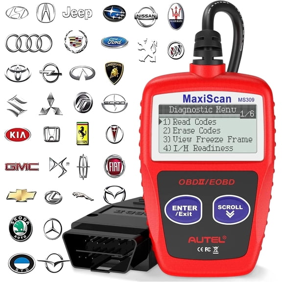 OBD2 Scanner MS309 Universal Car Engine Fault Code Reader, Check Light and Emission Monitor Status, OBDII CAN Diagnostic Scan Tool