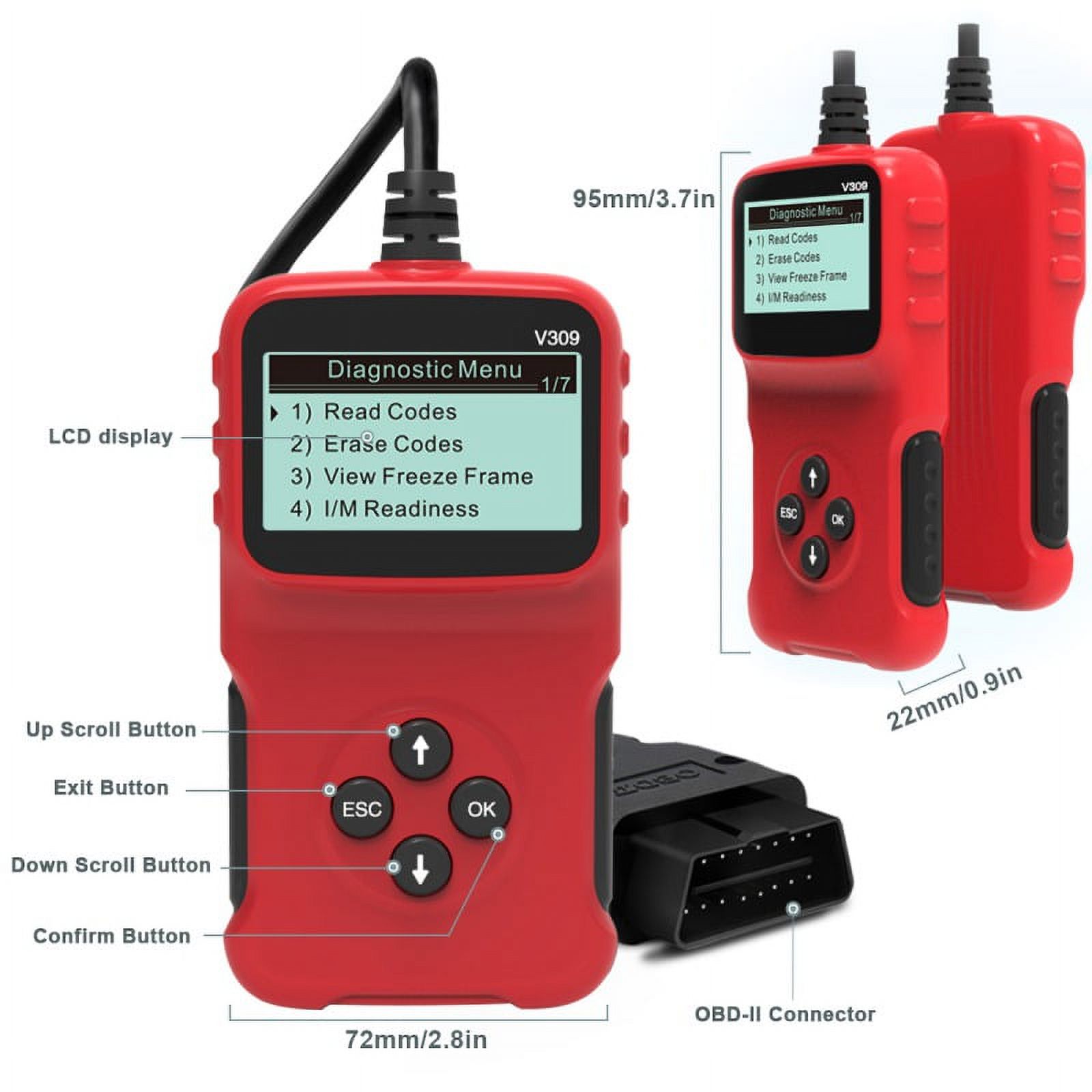 OBD2 Scanner OBD Code Reader & Scan Tools Car Engine Diagnostic Scanner