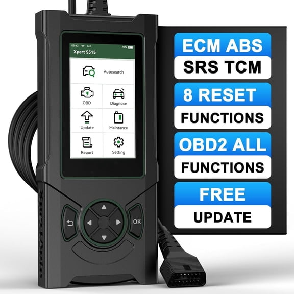 OBD2 Scanner S515 ABS SRS ECM TCM, Code Reader, Diagnostic Scan Tool with Reset for ABS/SRS/Oil/EPB/SAS/ETS//DPF/, Universal for  OBD II/EOBD Protocol  After 1996