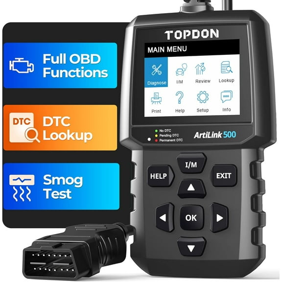 OBD2 Scanner TOPDON AL500 Car Diagnostic Scanner, Car Check Engine Light CAN Diagnostic Code Reader 10 OBD2 Functions