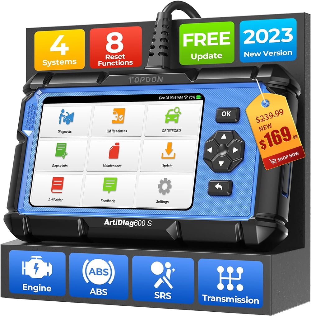 TOPDON ArtiDiag800BT Car Diagnostic Tool with all systems diagnosis, OBD2  scanner with 28 Maintenance Services:Oil Reset/EPB/SAS/TPMS/DPFWireless  Diagnostic Scanner, AutoVIN, Free Lifetime Upgrade. : :  Automotive