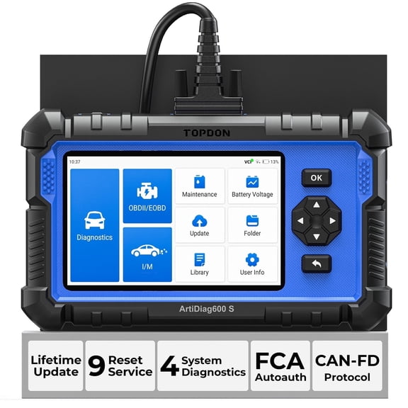 TOPDON OBD2 Scanner ArtiDiag600S, Car Diagnostic Scan Tool, AT/ENG/ABS/SRS Diagnoses and 8 Reset Services