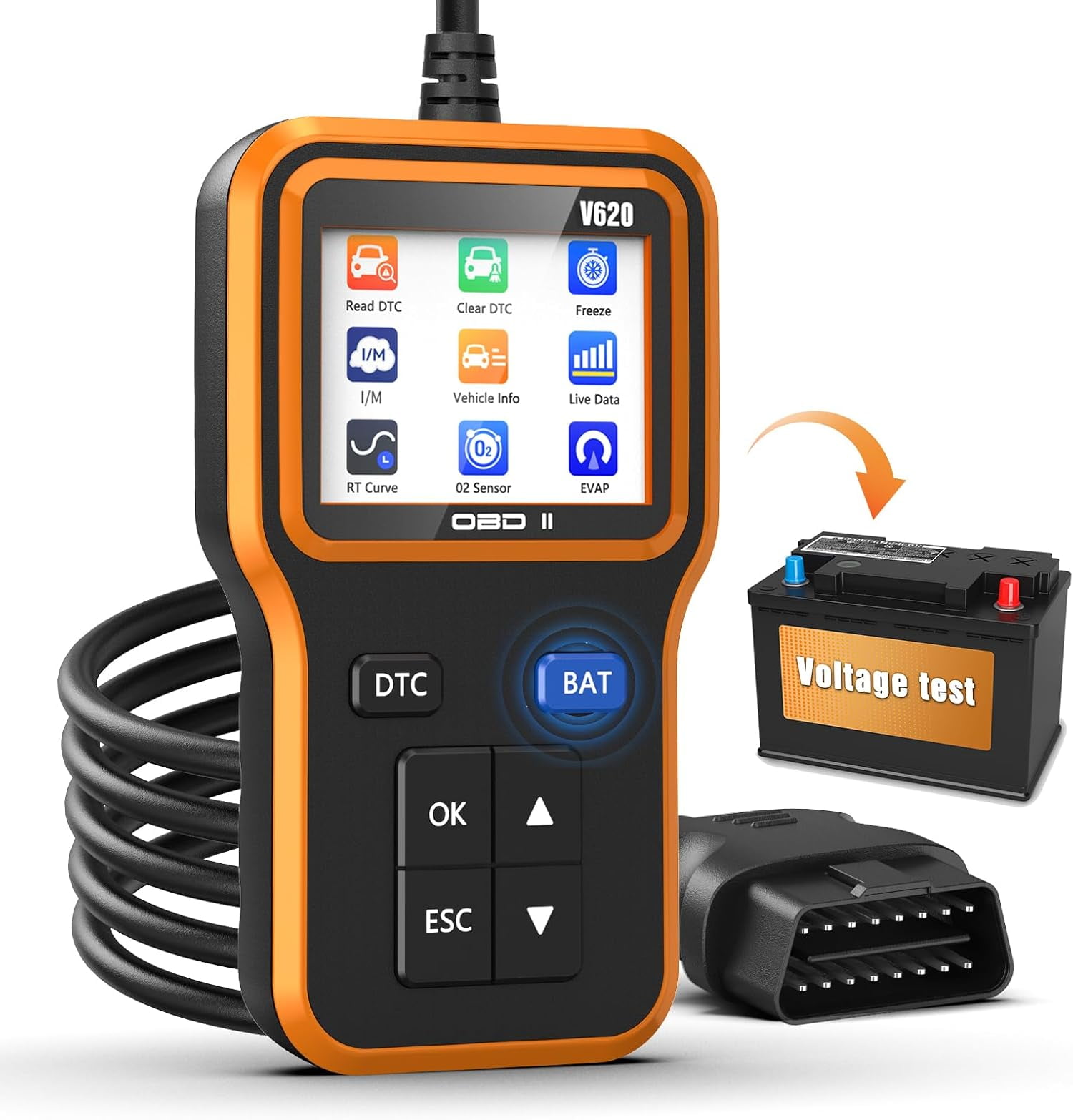 OBD2 Scanner with Tester - Diagnostic Tool for That Check Engine Light ...