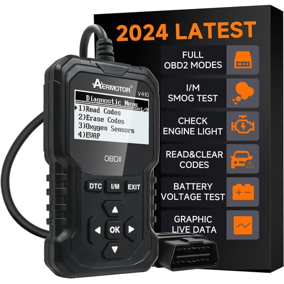 OBD2 Scanner, V410 Car Scanner Diagnostic Tool: Engine Fault Code Reader Scan Tool with Live Data/Freeze Frame for All OBDII Cars After 1996,Black