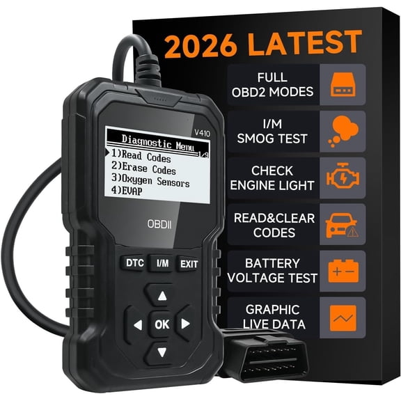 OBD2 Scanner, V410  Scanner Diagnostic Tool: Engine Fault Code Reader Scan Tool with Live Data/Freeze Frame for  OBDII  After 1996,Black