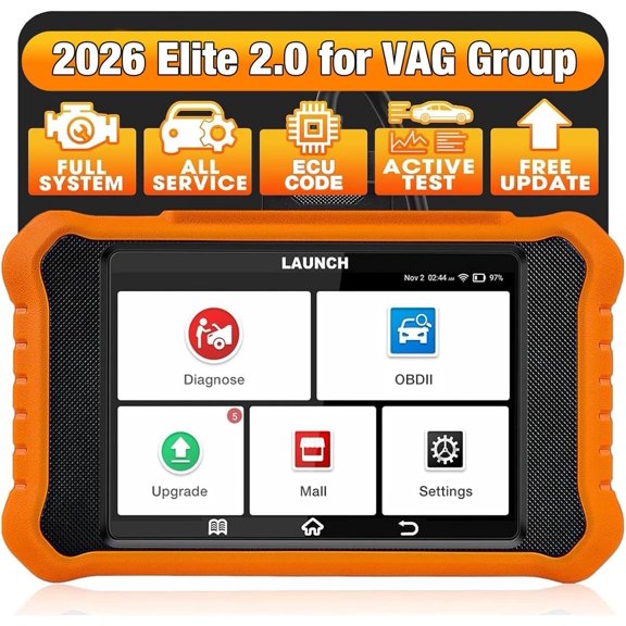 OBD2 Scanner for VW Audi Skoda Seat, Full Systems Bi - Directional Scan Tool for VAG Vehicles, All Services Car Code Reader, AUTO VIN, Free Update