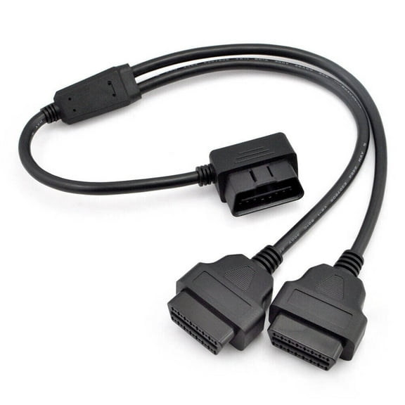 OBD2 Splitter Diagnostic Extender Male to Dual Female Y Cable Right Angle 16 Pin