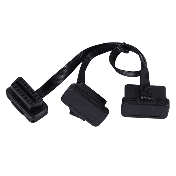 OBDII Extension Dual Connector Y Splitter OBD OBD2 16PIN Male to Female Connection Flat+Thin for