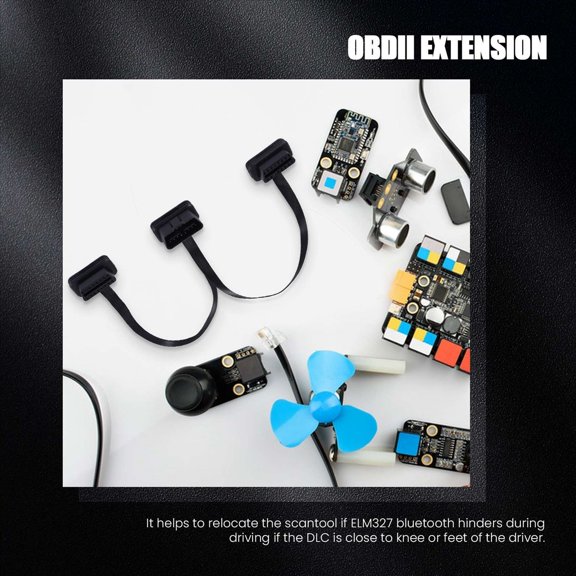 OBDII Extension Dual Connector Y Splitter OBD OBD2 16PIN Male to Female Connection Flat+Thin for