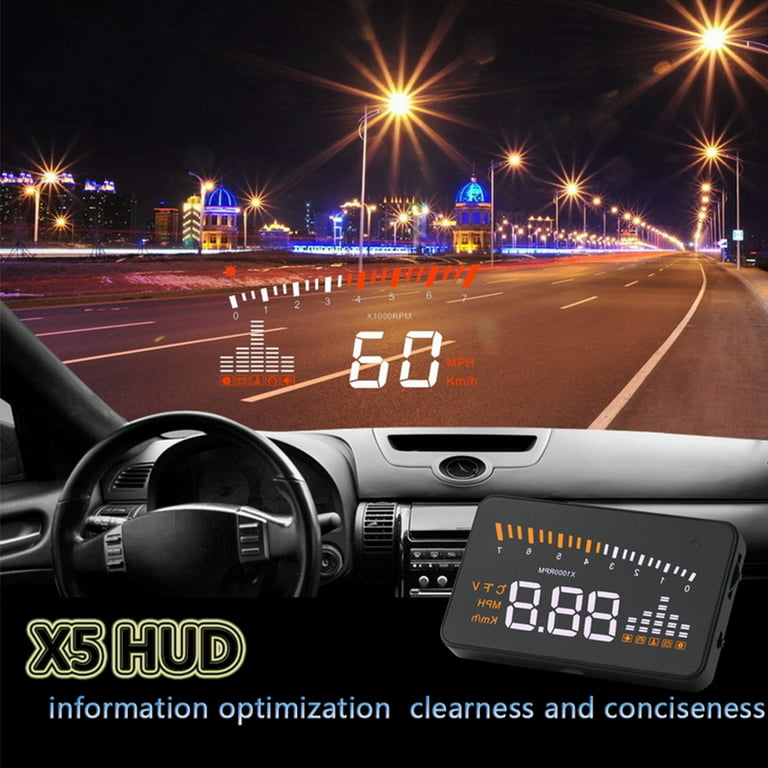 OBDII HUD Head Up Display Color LED Projector Speed Warning System for Car  Trucks, Speedometer HUD, Speed Warning 