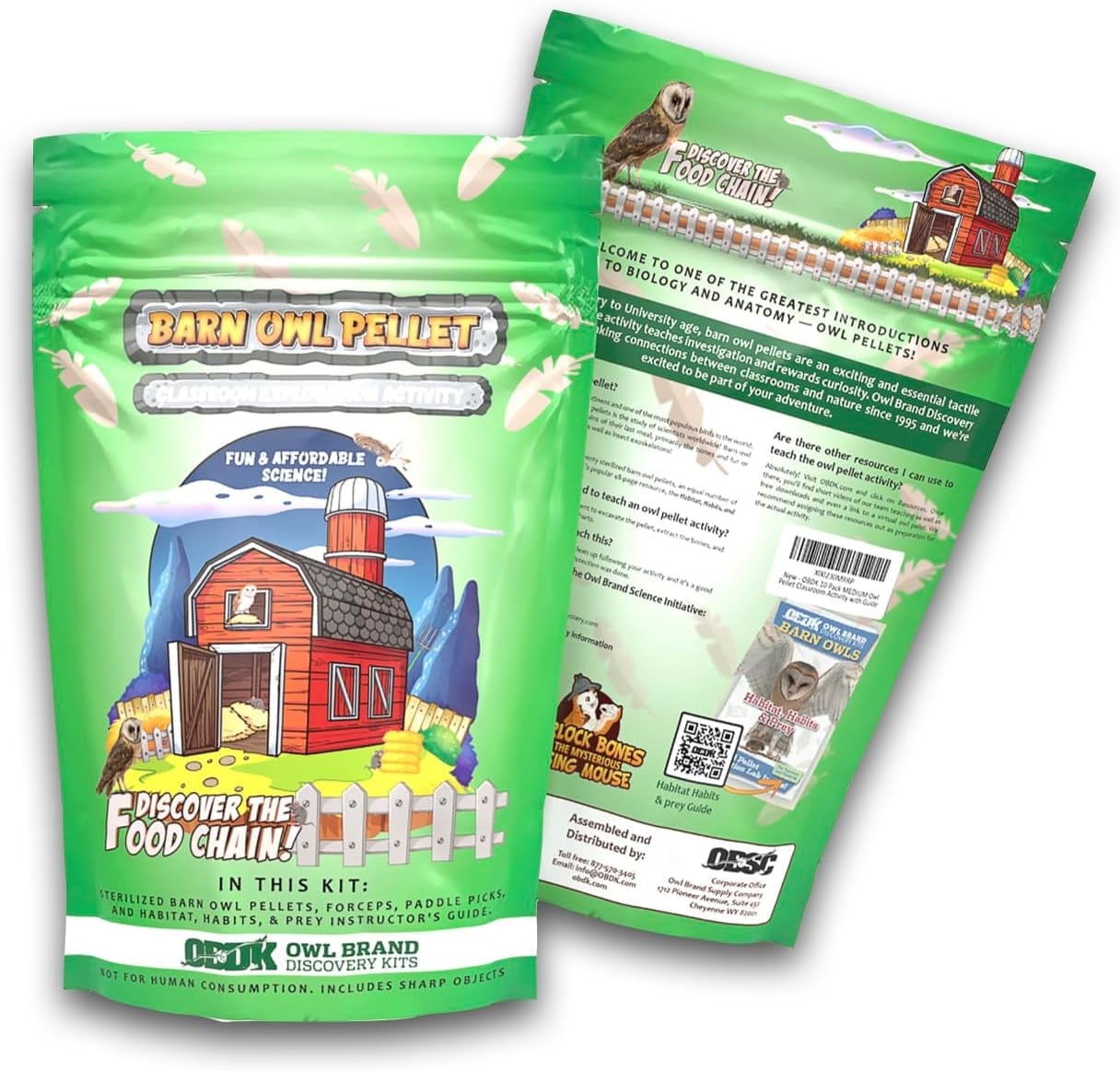 OBDK Barn Owl Pellets for Dissection - 10 Pack Medium Sized (1.5"-2.0 ...