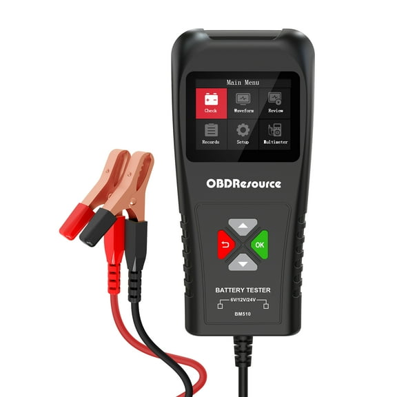 OBDMONSTER BM510 Car Battery Tester 6V 12V 24V,Automotive Battery Alternator Load Cranking Charging Test Analyzer,100 to 2000CCA