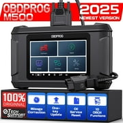 OBDPROG M500 أداة المسح التشخيصي مع شاشة تعمل باللمس مقاس 5 بوصات كاملة وظائف OBDII الماسح الضوئي تصحيح الأميال السيارات أداة المعايرة الكتلة إعادة تعيين السيارة EOBD OBD Code Reader