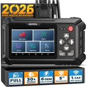 OBDPROG MOTO 100 Motorcycle Scanner Motorbike All System Diagnostic Tool with 30+ Reset Service OBD2 Scanner for Motorcycle Motor Fits for BRP HARLEY HONDA INDIAN POLARIS VICTORY YAMAHA