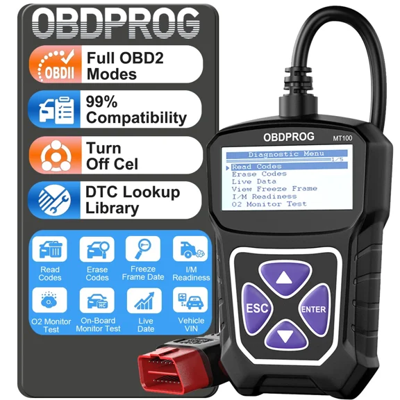 OBDPROG MT100 OBD2 Scanner Car Code Reader EOBD Scanner Automotive Check Engine Diagnostic Tool