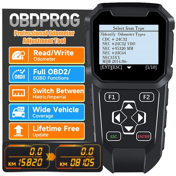 OBDPROG MT401 Odometer Correction Mileage Adjustment Car Diagnostic Tool Mileage Calibration OBD2 Scanner Code Reader, Lifetime Free Update